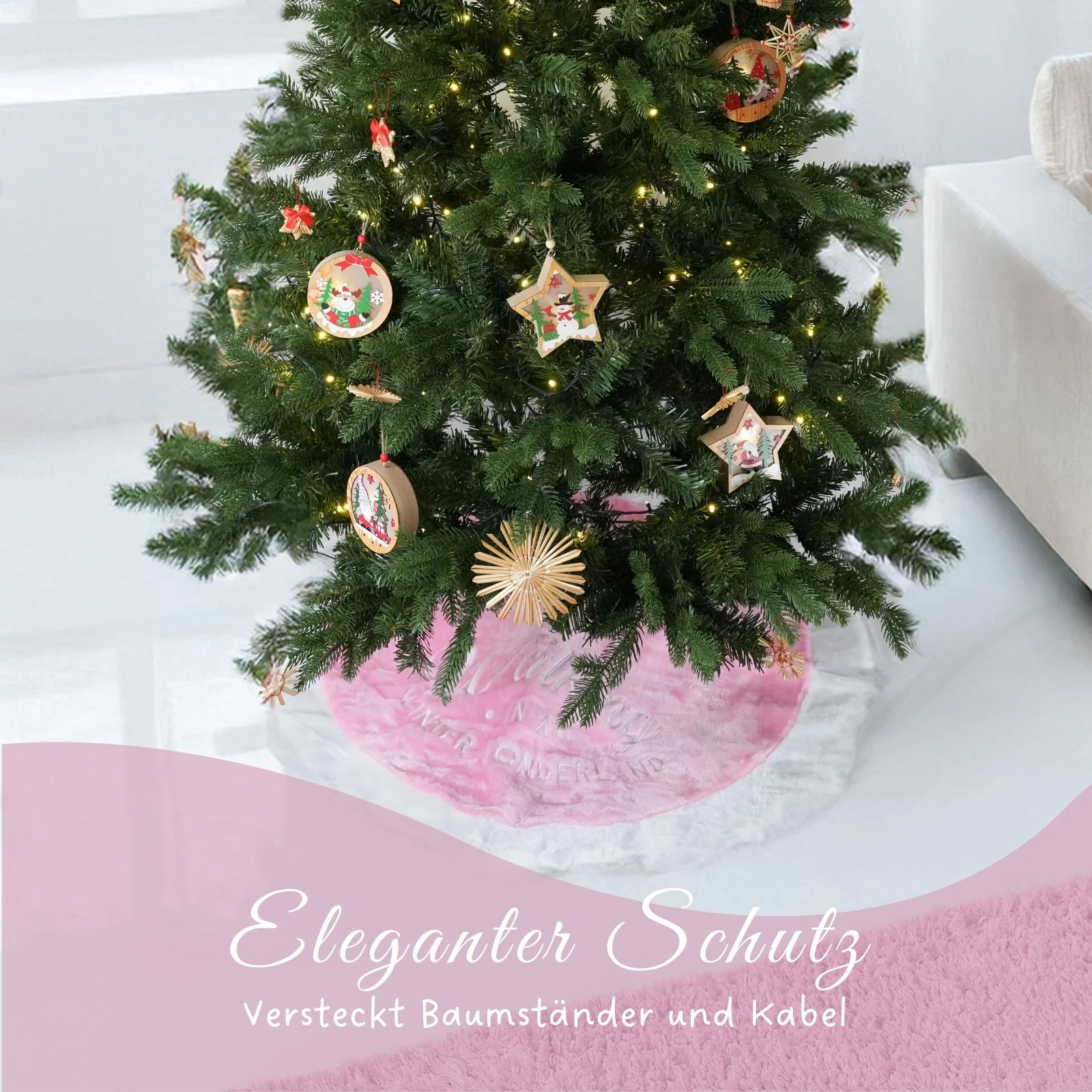 Weihnachtsbaum-Teppich Tannenbaum-Rock  Christbaum-Decke Weihnachtsbaummatte Baumrock - Image 2