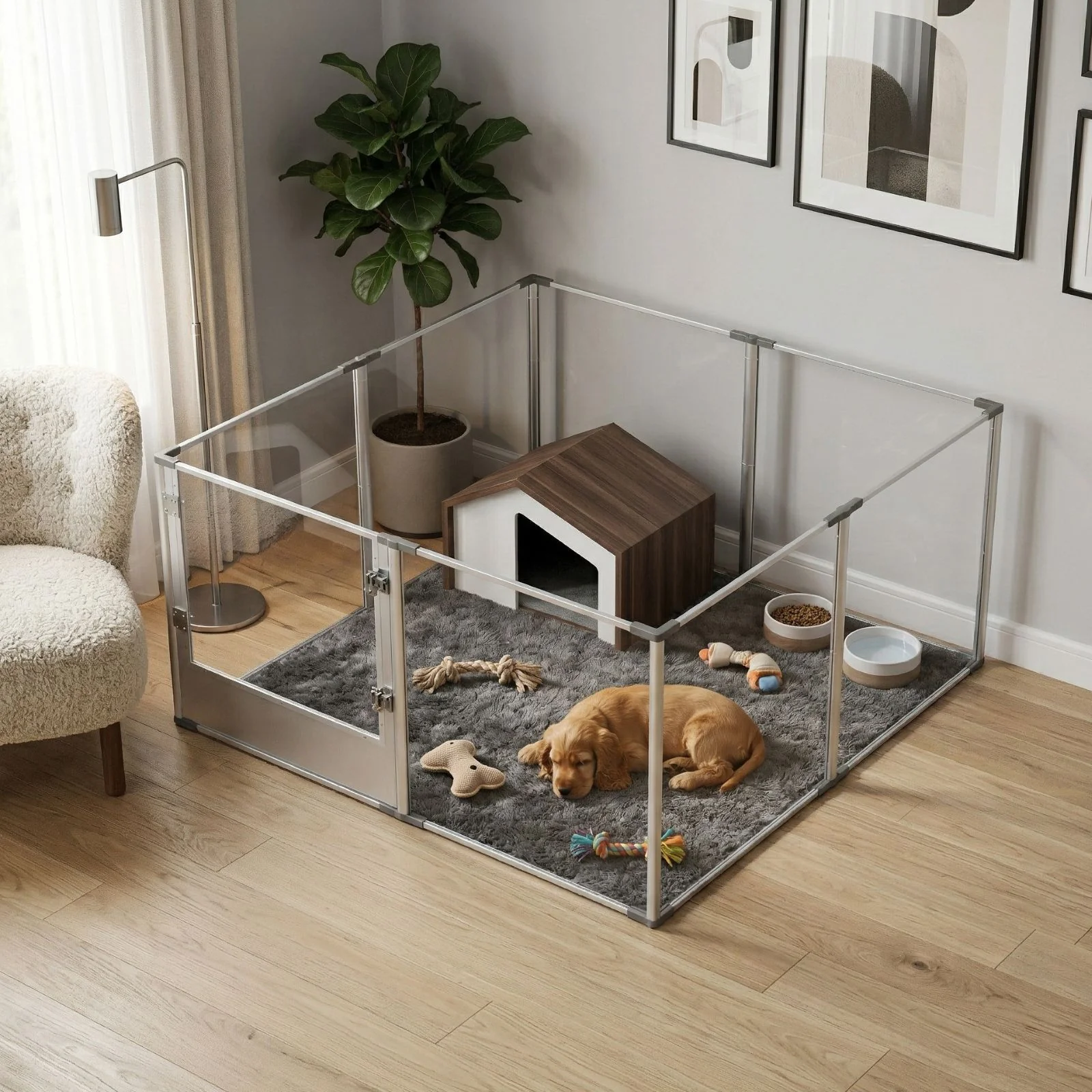 Tiergehege Indoorgehege Welpenauslauf Hundelaufstall Kleintiergehege - Image 2