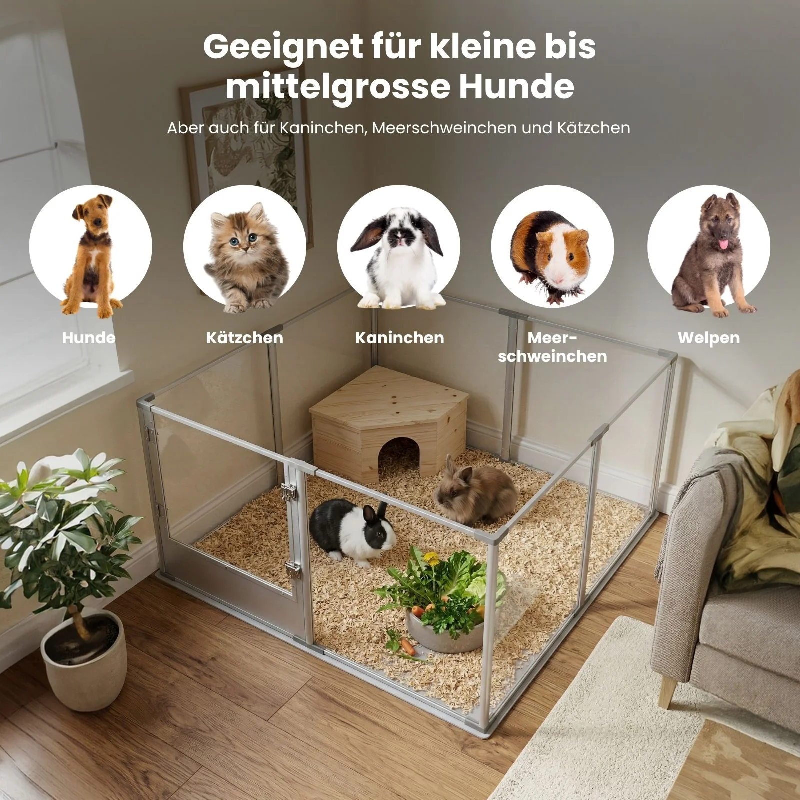Tiergehege Indoorgehege Welpenauslauf Hundelaufstall Kleintiergehege - Image 3