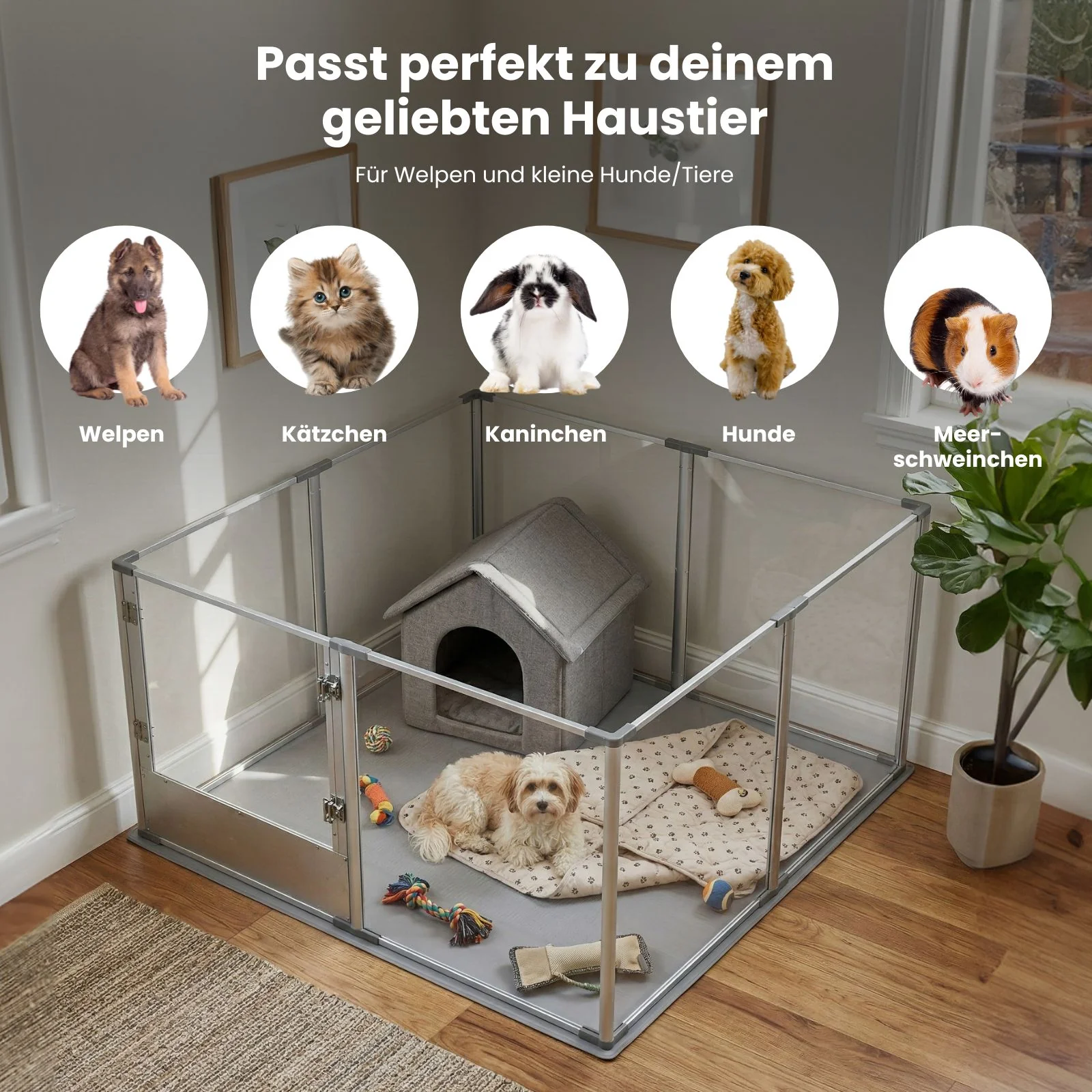 Tiergehege Hundelaufstall Welpenauslauf Indoorgehege Kleintiergehege - Image 3