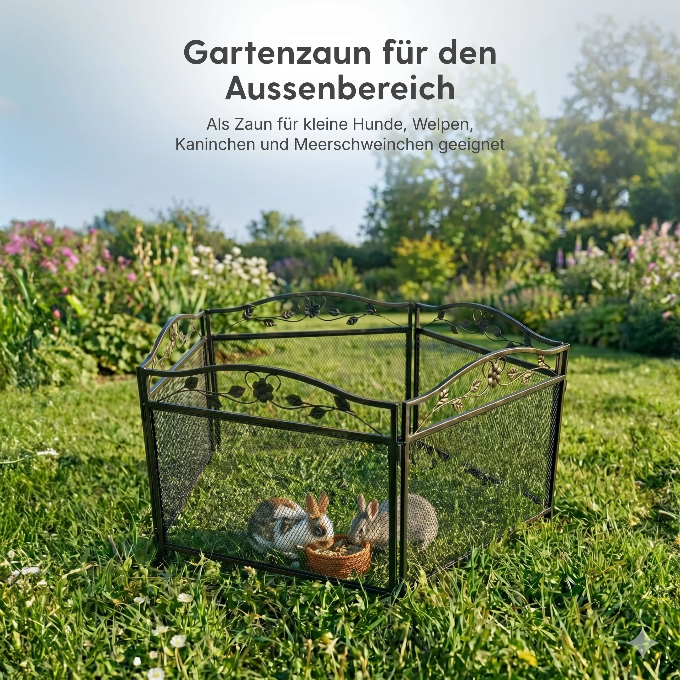 Tiergehege Hundezaun Kleintierzaun Hundeauslauf Gartenzaun Metallzaun - Image 2