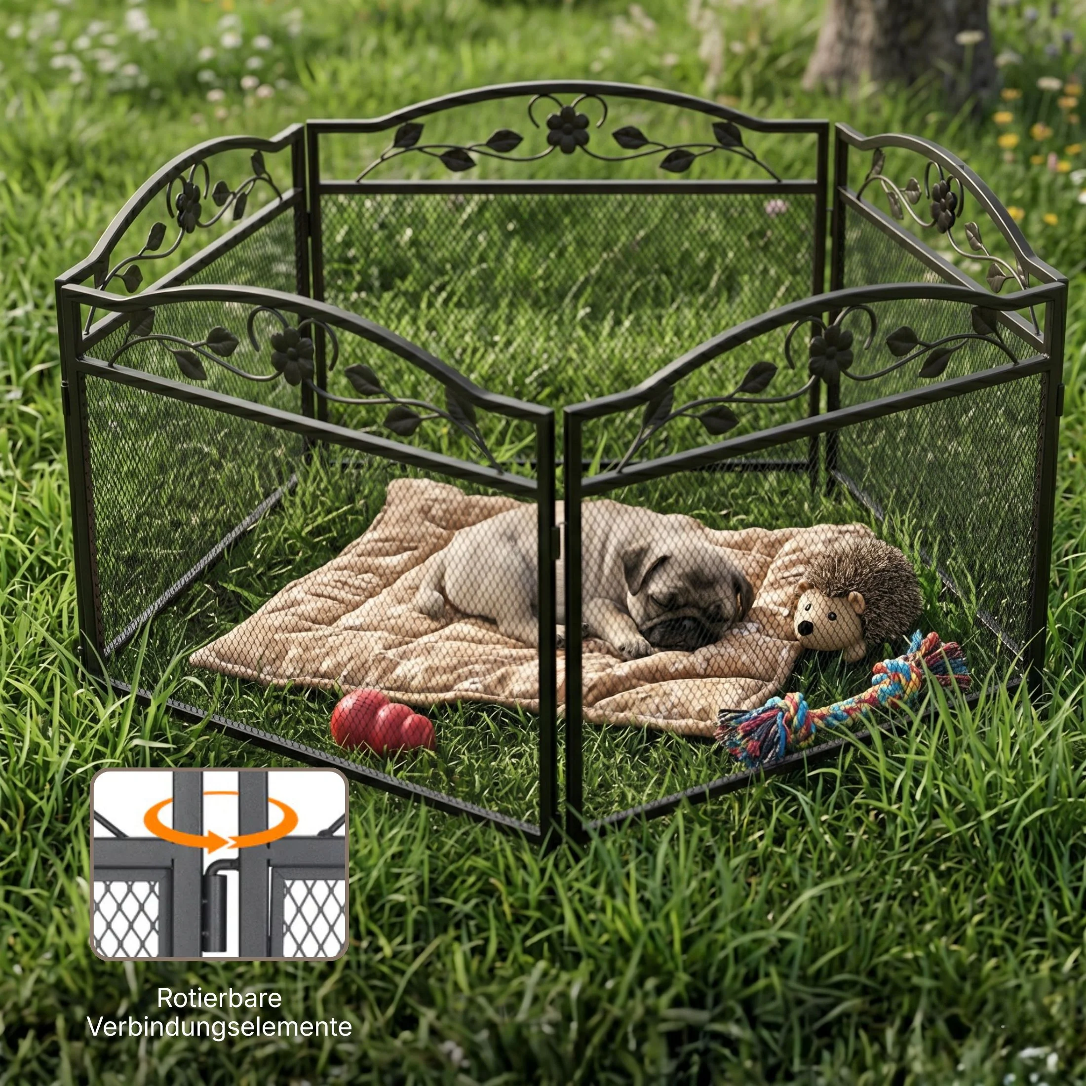 Tiergehege Hundezaun Kleintierzaun Hundeauslauf Gartenzaun Metallzaun - Image 4