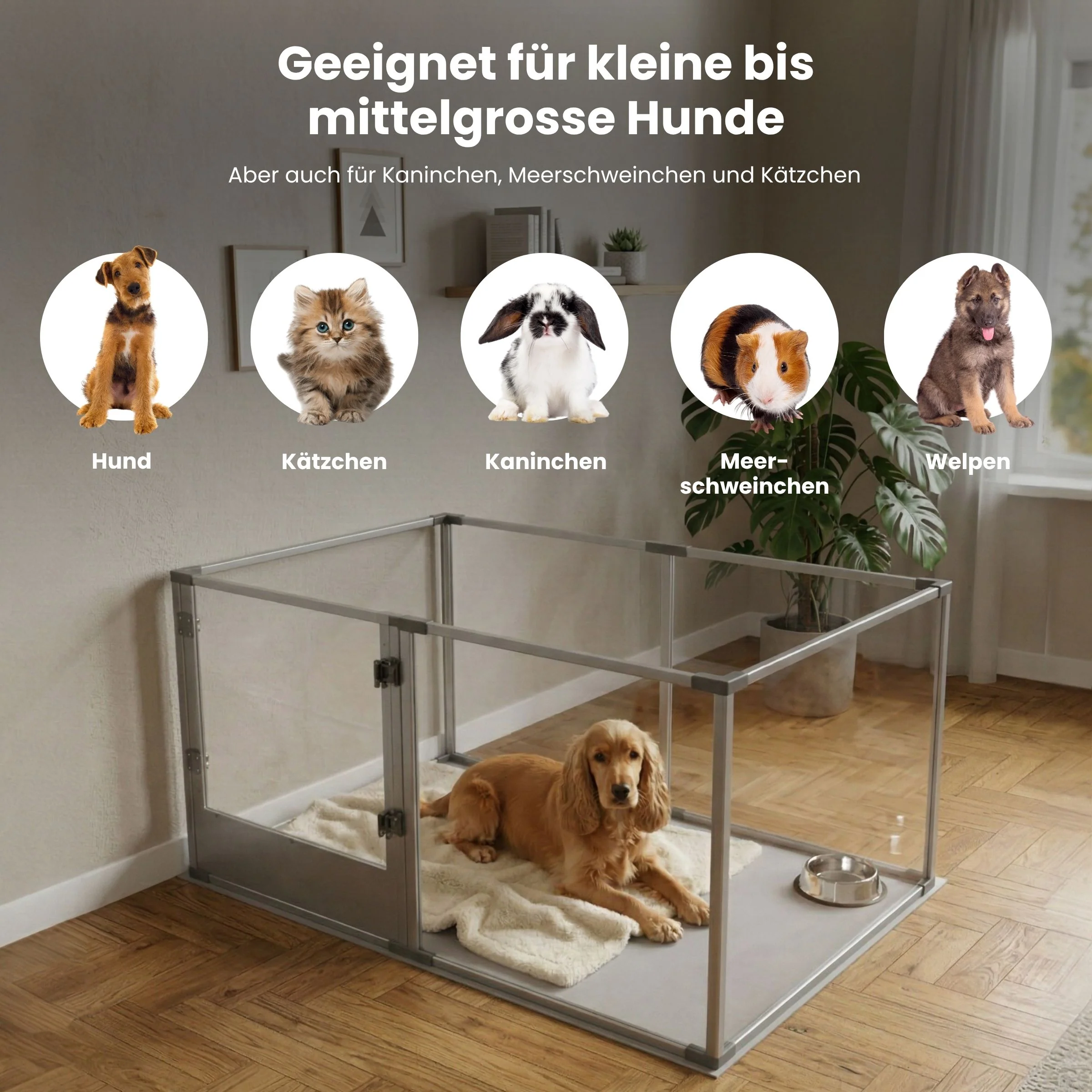 Tiergehege Welpenauslauf Indoorgehege Hundelaufstall Kleintiergehege - Image 3