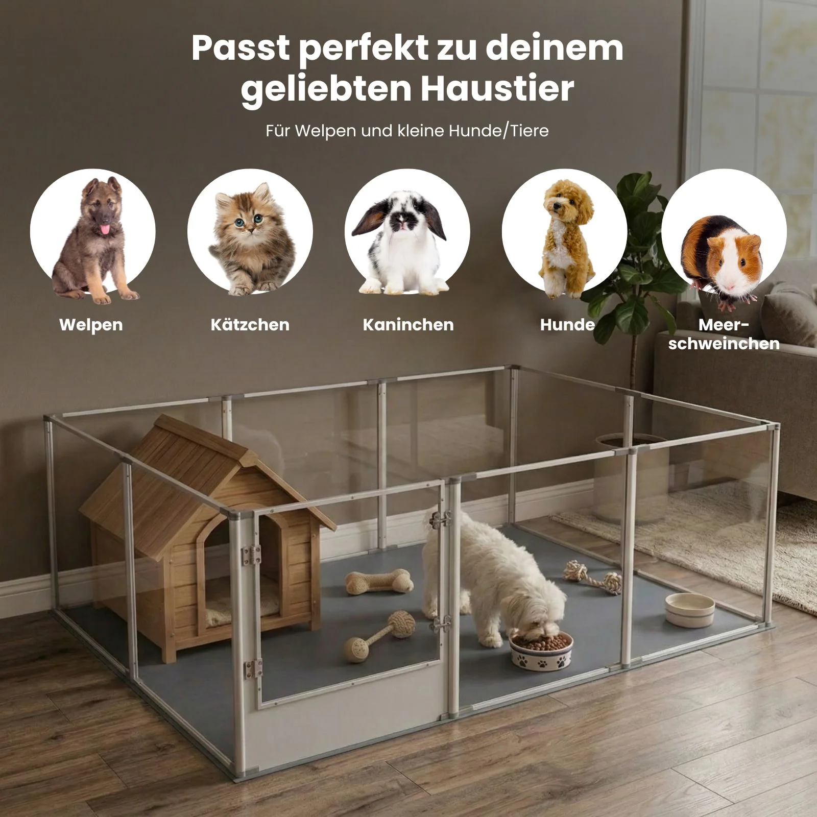 Tiergehege Welpenauslauf Hundelaufstall Indoorgehege Kleintiergehege - Image 3