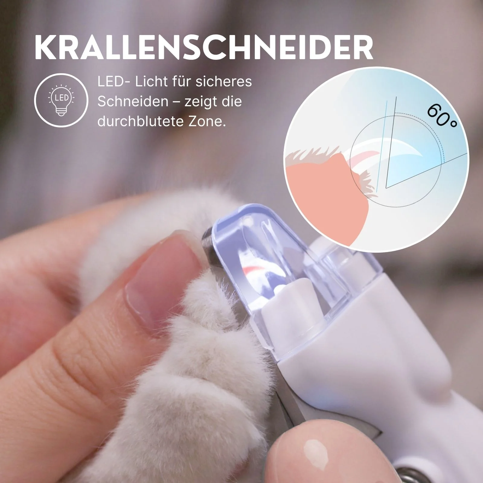 Tiernagelschneider Krallenzange LED-Krallenschneider Tiernagelschere - Image 2