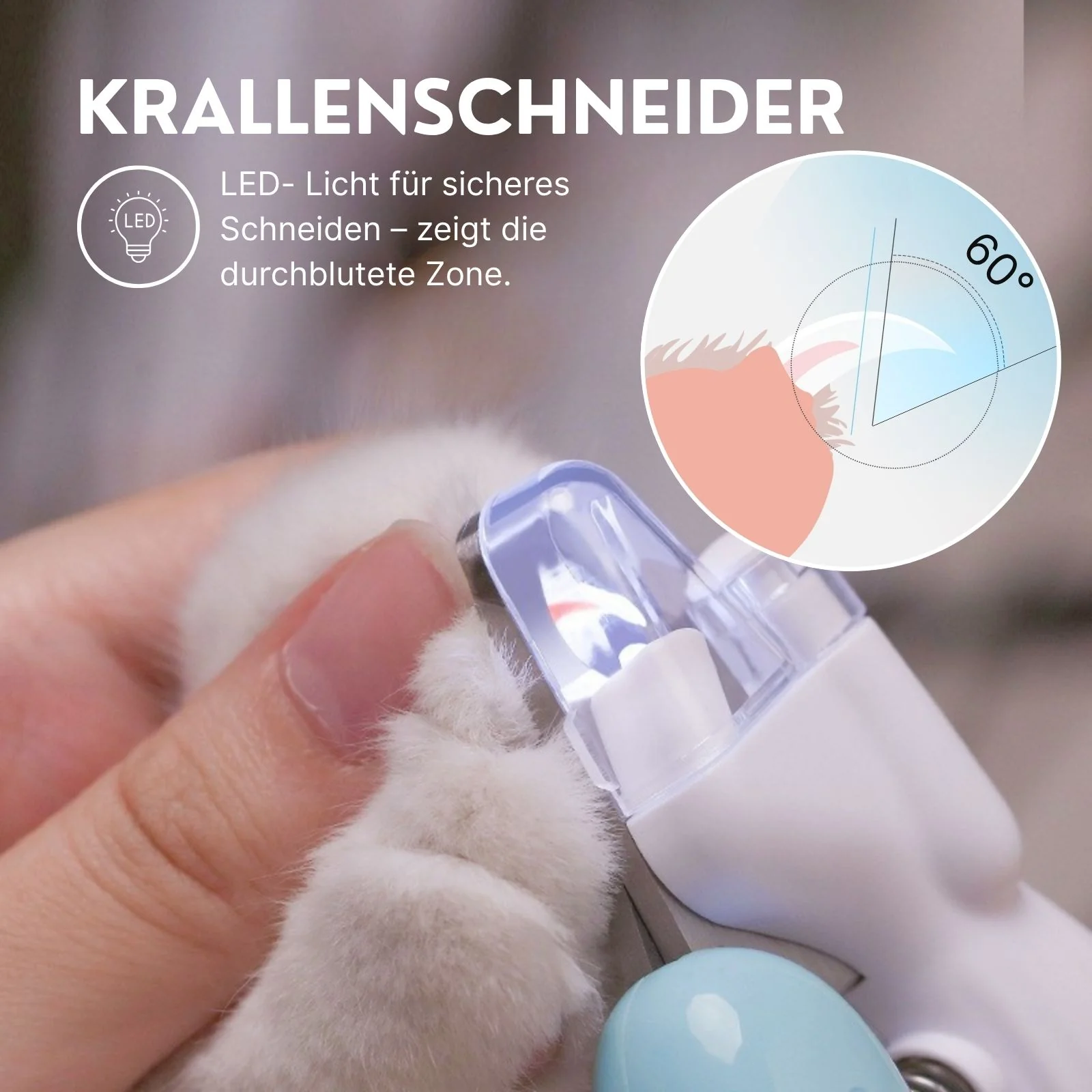 Tiernagelschneider LED-Krallenschneider Tiernagelschere Krallenzange - Image 3