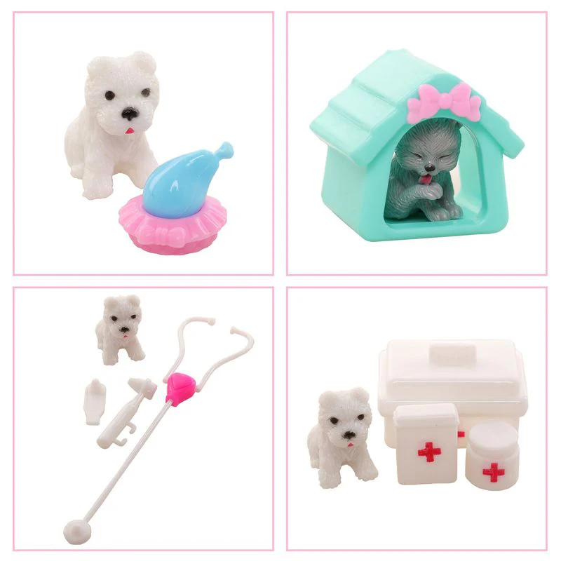 Tierset Hund und Katze für Barbie Haushalt Puppenhaus Zubehör Kinder - Image 4