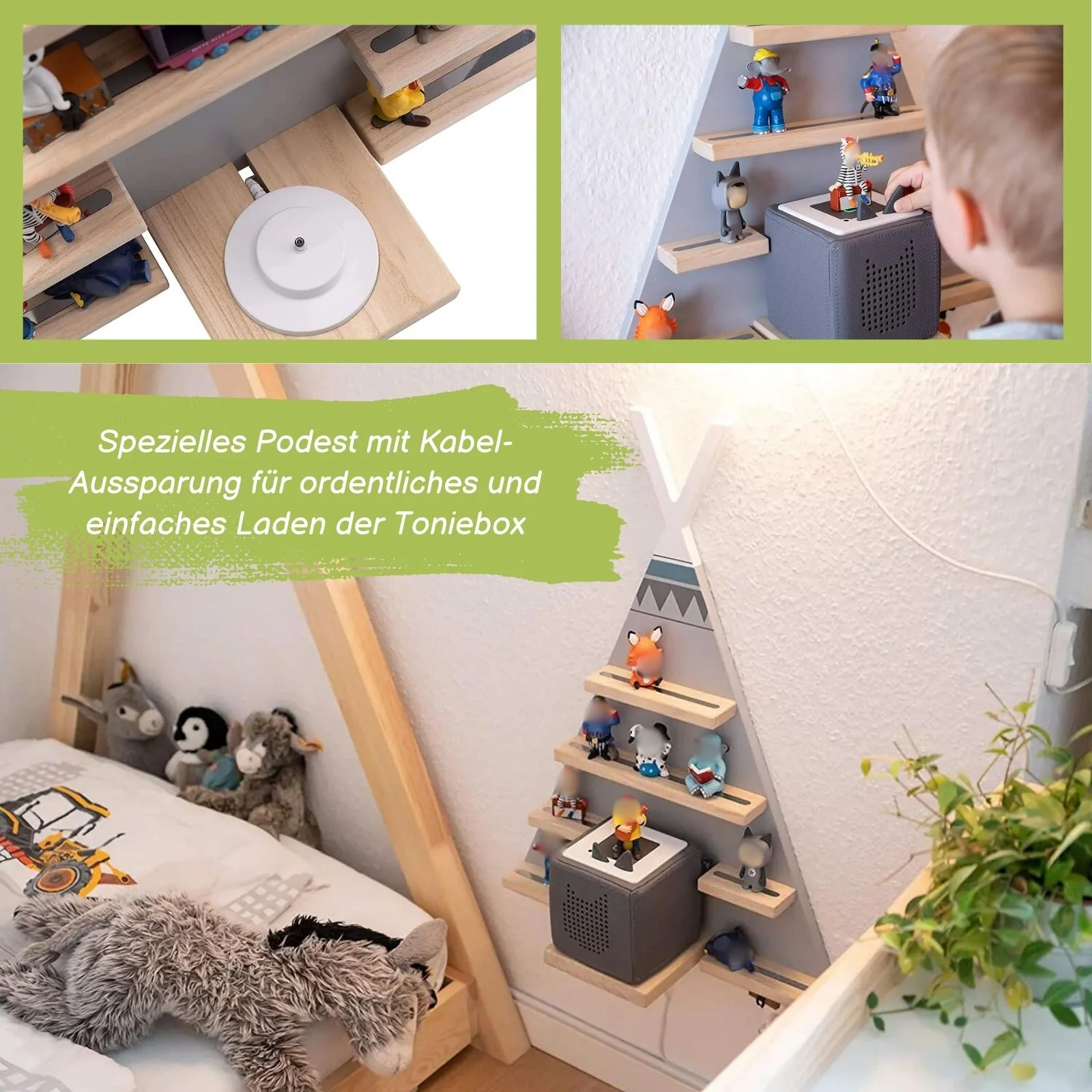 Tipi-Wandregal für Toniebox und Toniefiguren Holzregal Spielzeug-Organizer - Image 3