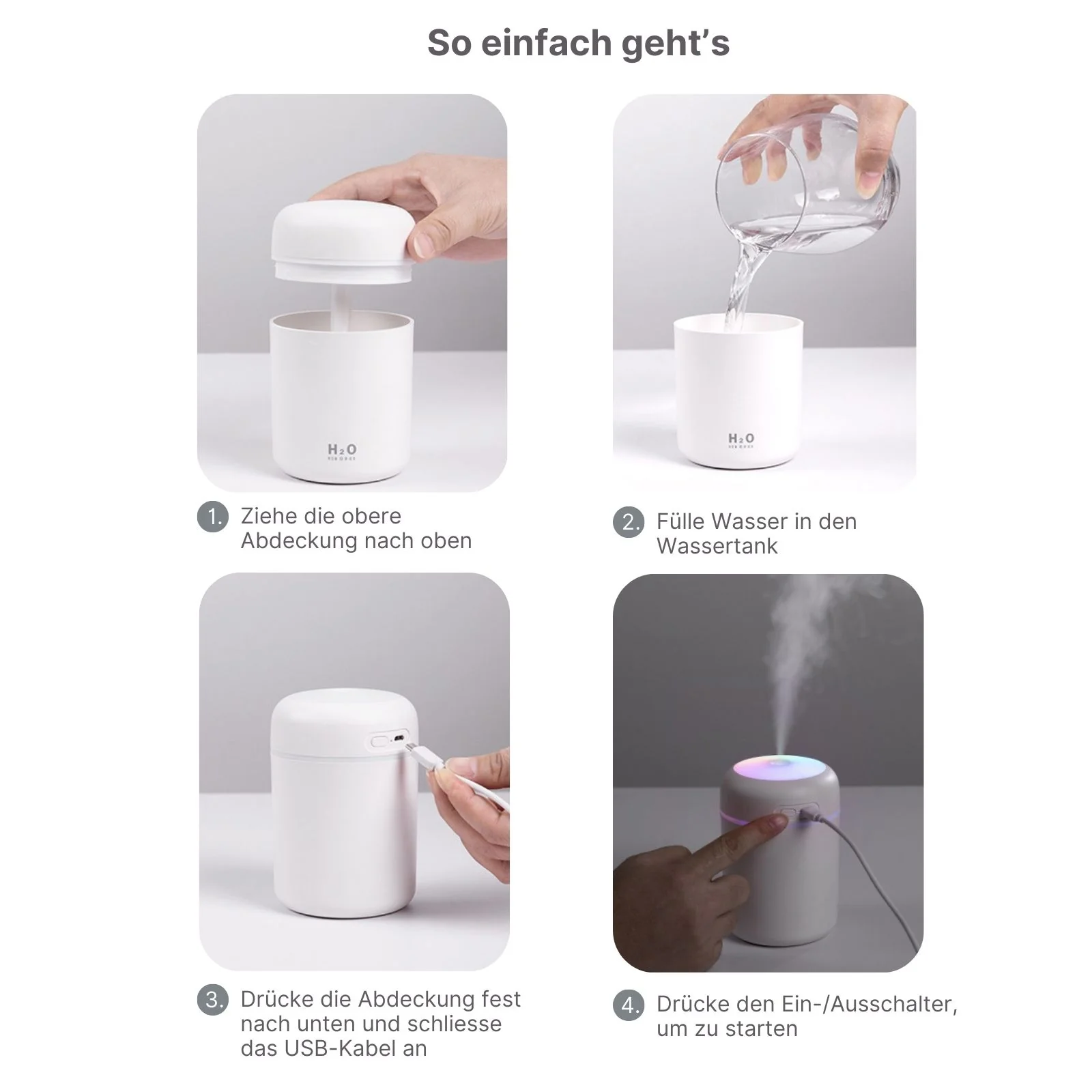 Tragbarer Luftbefeuchter Mini-Luftbefeuchter Ultraschall Diffusor - Image 4