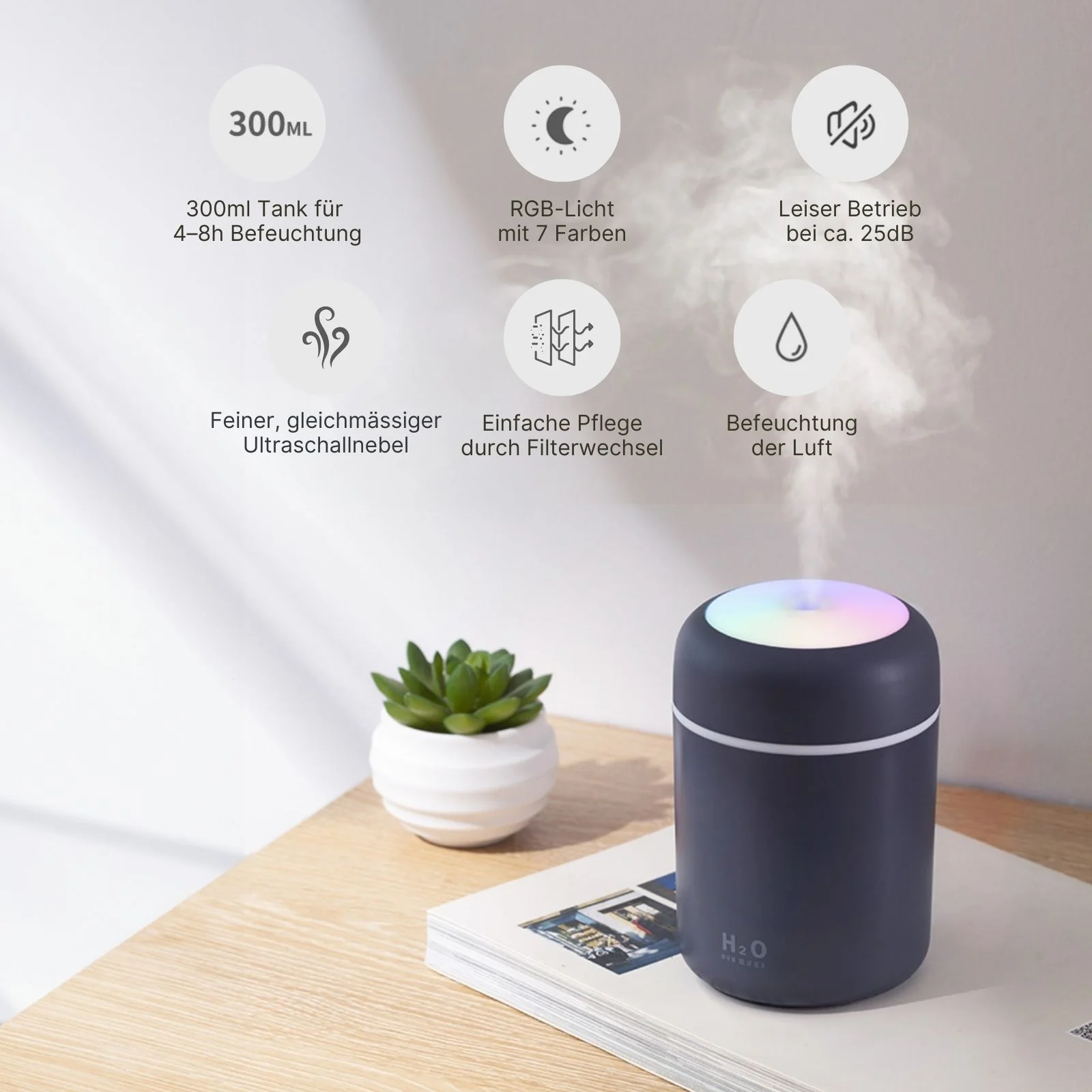 Tragbarer Luftbefeuchter Ultraschall Diffusor Mini-Luftbefeuchter - Image 3