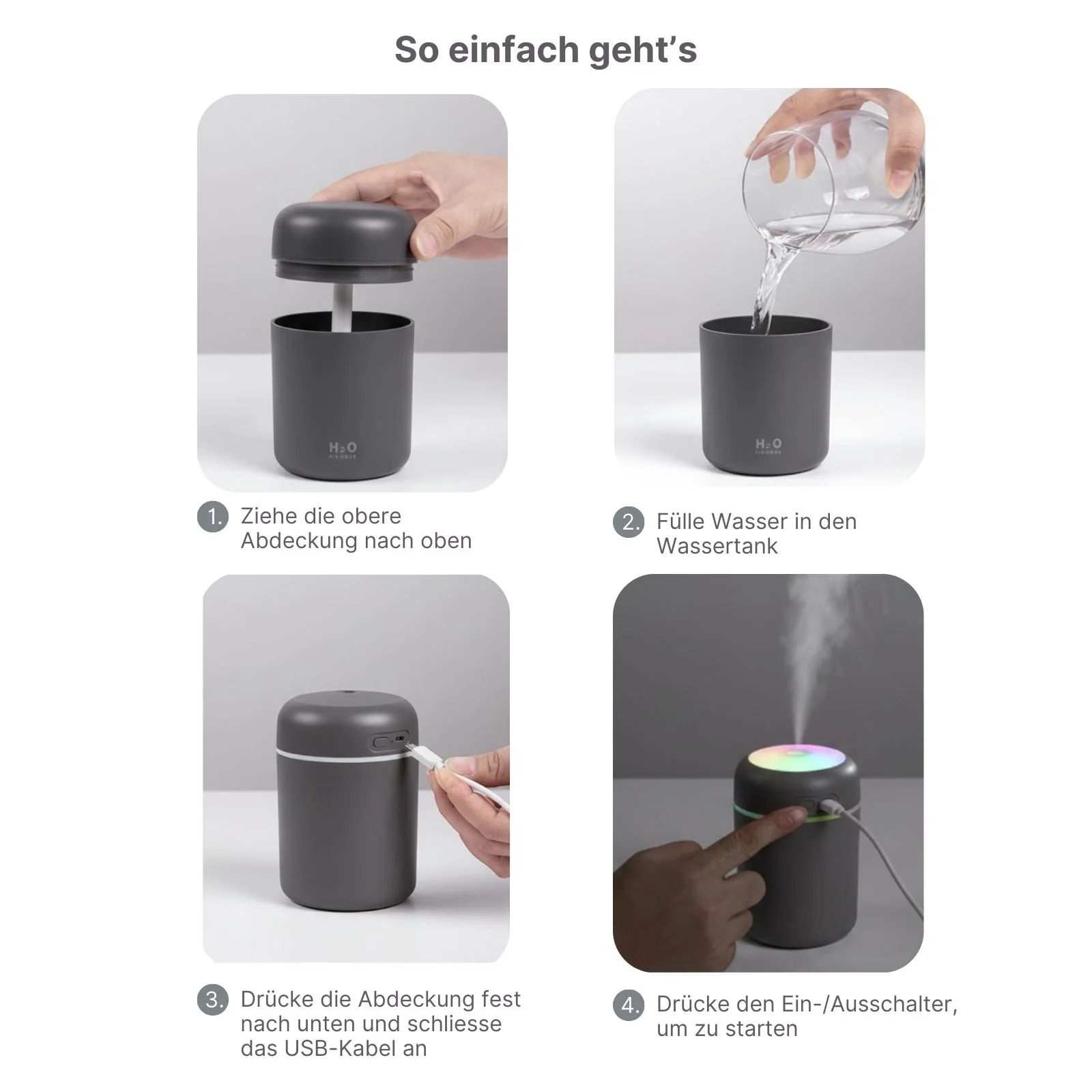 Tragbarer Luftbefeuchter Ultraschall Diffusor Mini-Luftbefeuchter - Image 4