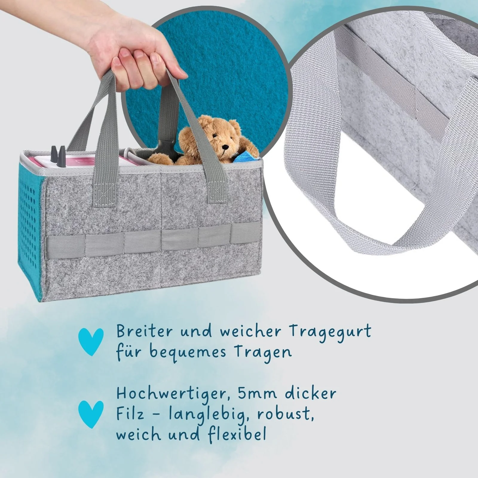 Organizer-Tasche für Hörspiel Aufbewahrungstasche für Hörspielbox und Figuren Türkis - Image 5