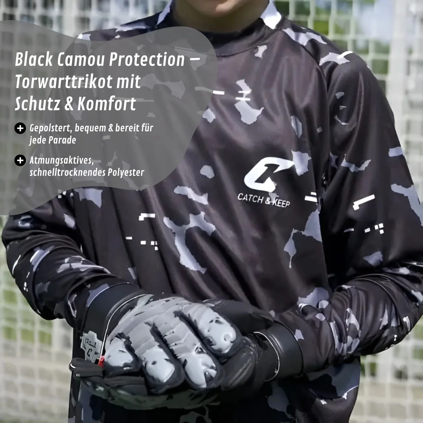 Trikot Black Camou Protection Torwarttrikot Gr. 128 Fussball Shirt - Image 2