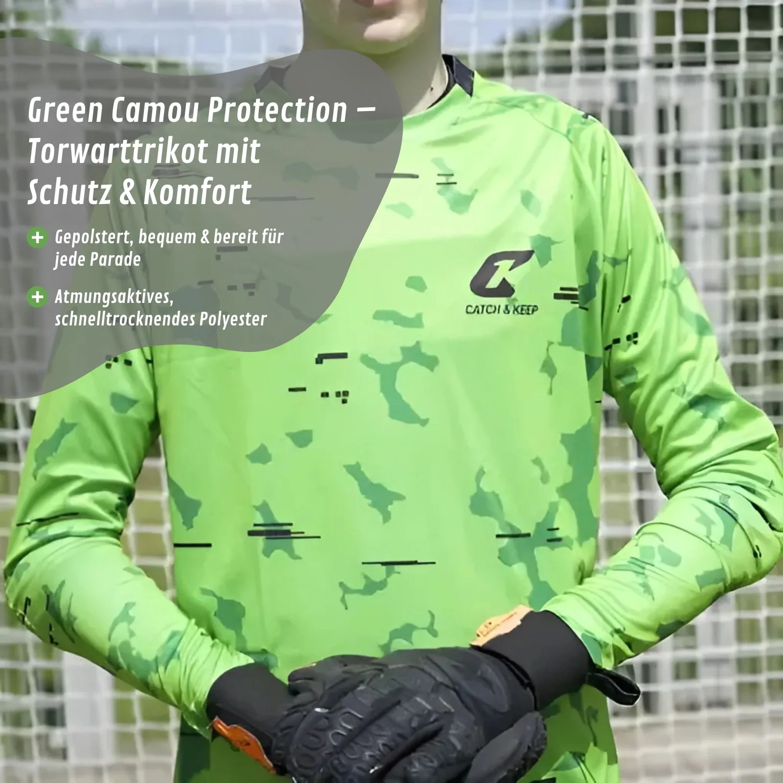 Trikot Green Camou Protection Torwarttrikot Gr. XL Fussball Shirt - Image 2