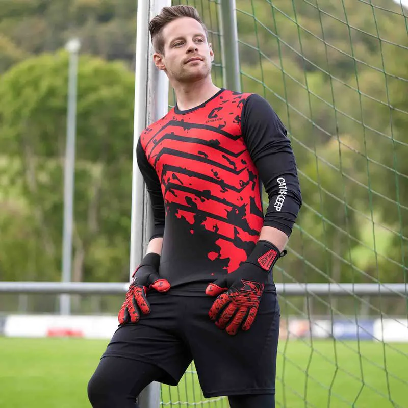 Trikot Protection Torwarttrikot Gr. 152 Rot-Schwarz Fussball Torwart Shirt Oberteil - Image 6