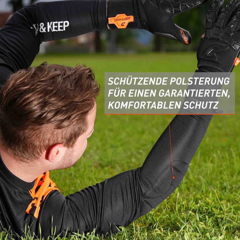 Trikot Protection Torwarttrikot Gr. 164 Orange-Schwarz Fussball Torwart Shirt Oberteil - Image 3