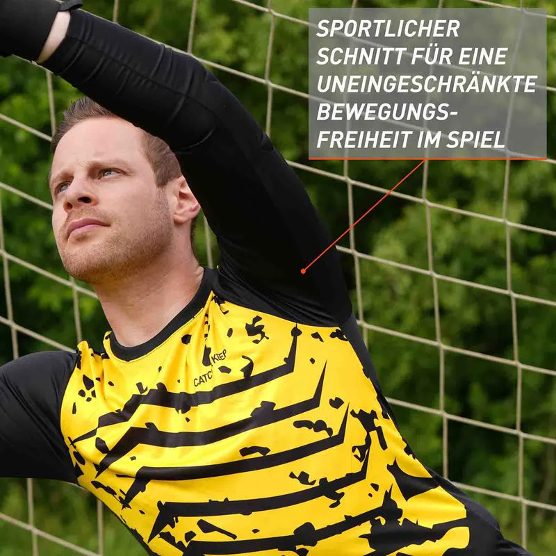 Trikot Protection Torwarttrikot Gr. L Gelb-Schwarz Fussball Torwart Shirt Oberteil - Image 2