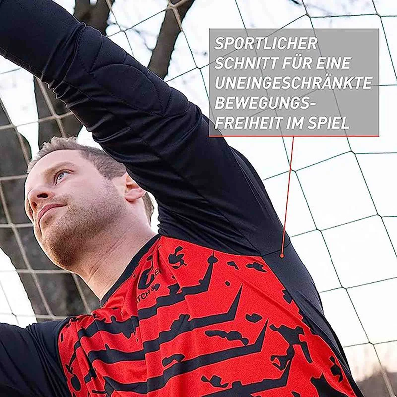 Trikot Protection Torwarttrikot Gr. L Rot-Schwarz Fussball Torwart Shirt Oberteil - Image 2