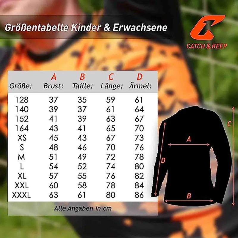 Trikot Protection Torwarttrikot Gr. M Orange-Schwarz Fussball Torwart Shirt Oberteil - Image 6