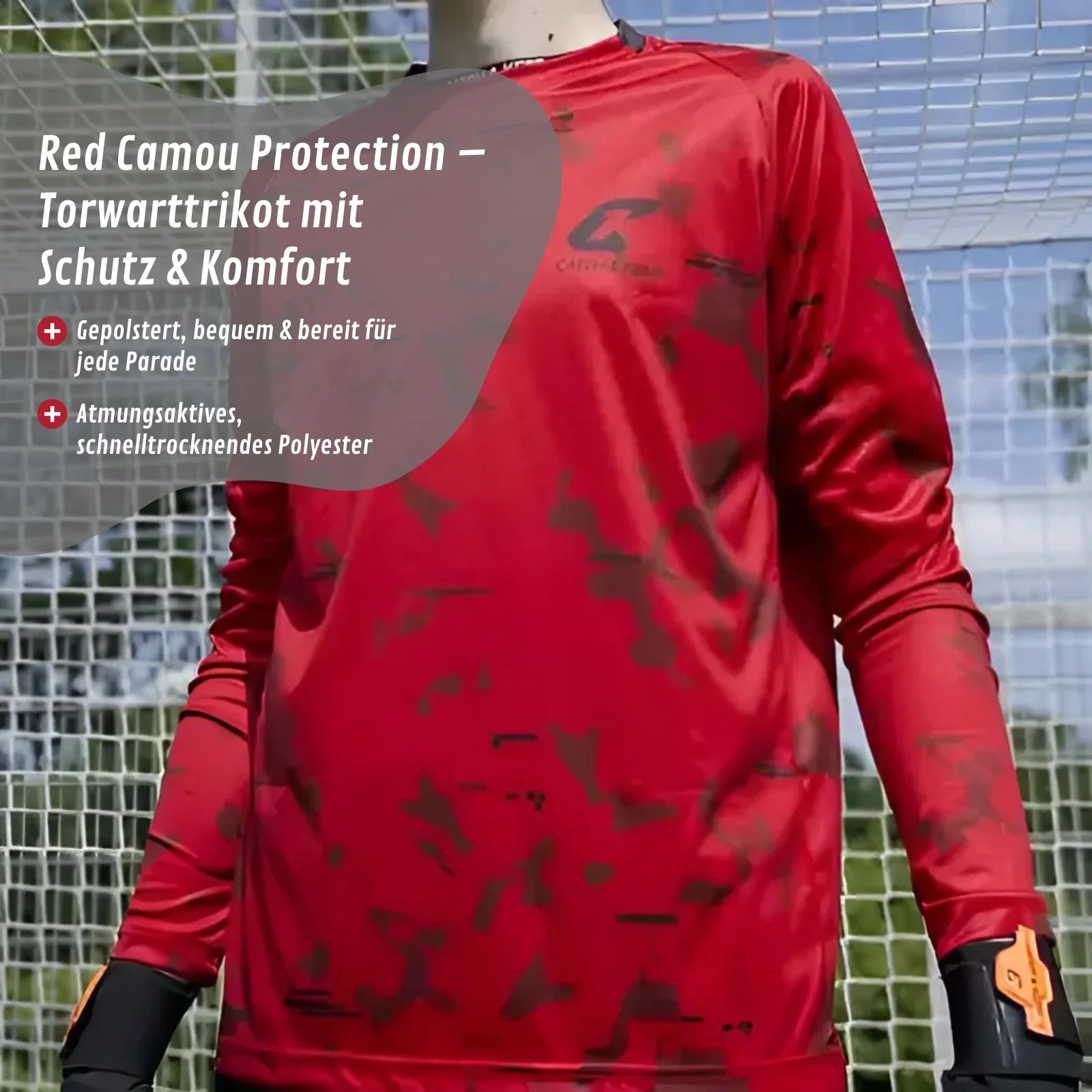 Trikot Red Camou Protection Torwarttrikot Gr. 152 Fussball Shirt - Image 2