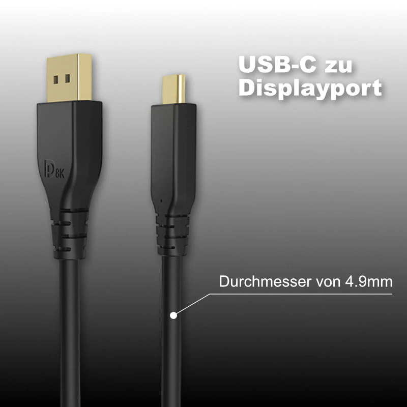 USB-C zu DisplayPort 5m USB-C zu DP Anschluss USB-Typ-C zu DP Kabel - Image 2
