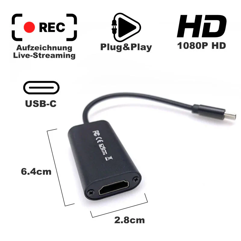 USB-C zu HDMI Game Video Capture Card Adapter USB-C HDMI Capture Card - Image 5
