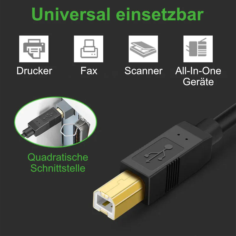 USB-C zu USB-B Druckerkabel 1m Drucker-USB-C-Kabel USB-C Printer-Kabel - Image 3