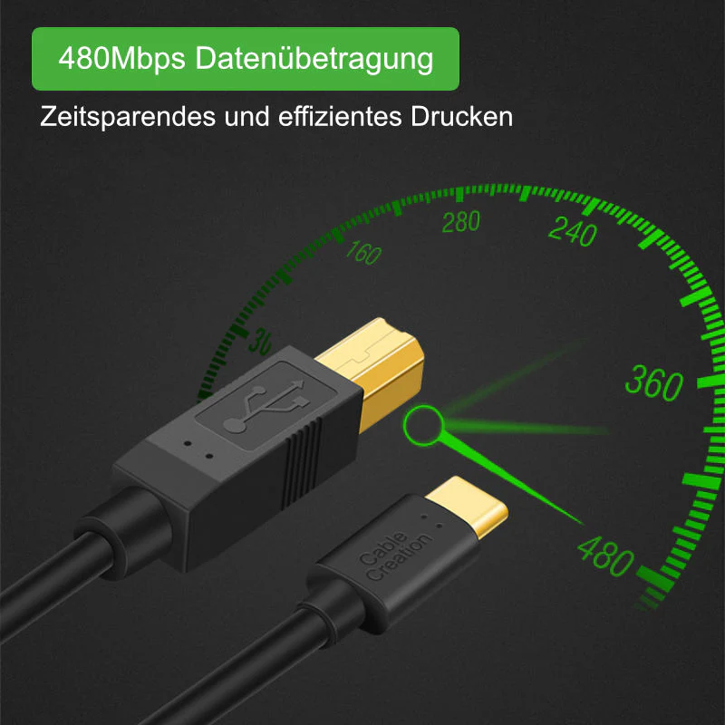 USB-C zu USB-B Druckerkabel 1m Drucker-USB-C-Kabel USB-C Printer-Kabel - Image 4
