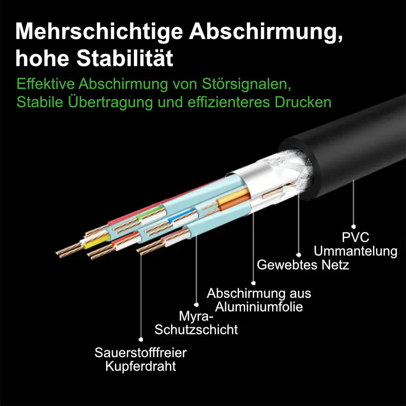 USB-C zu USB-B Druckerkabel 1m Drucker-USB-C-Kabel USB-C Printer-Kabel - Image 5