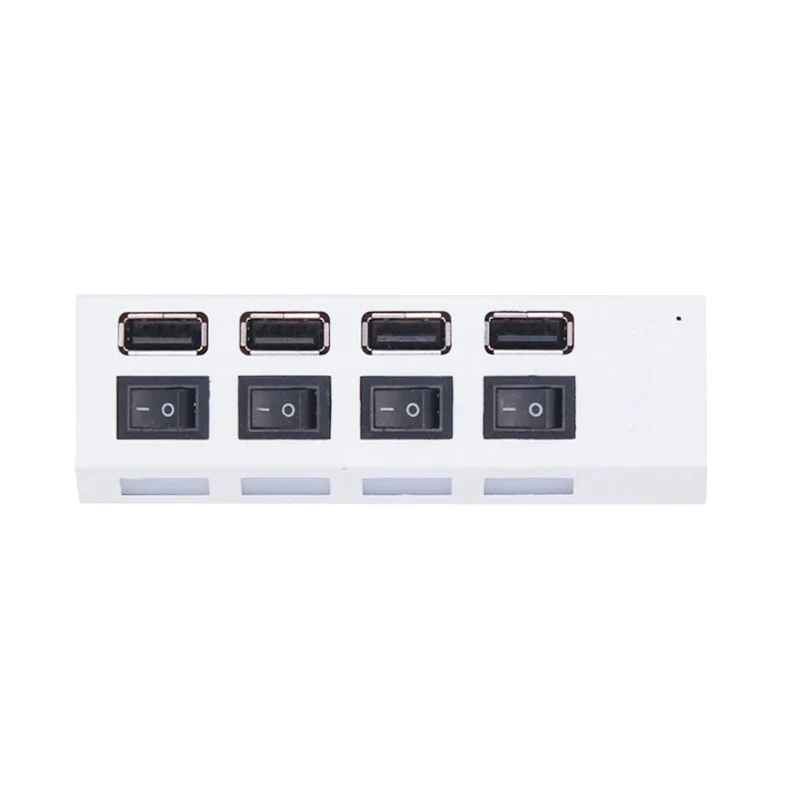 USB-Hub 2.0 4-Anschlüsse Adapter mit Ein- u. Ausschalter und Licht