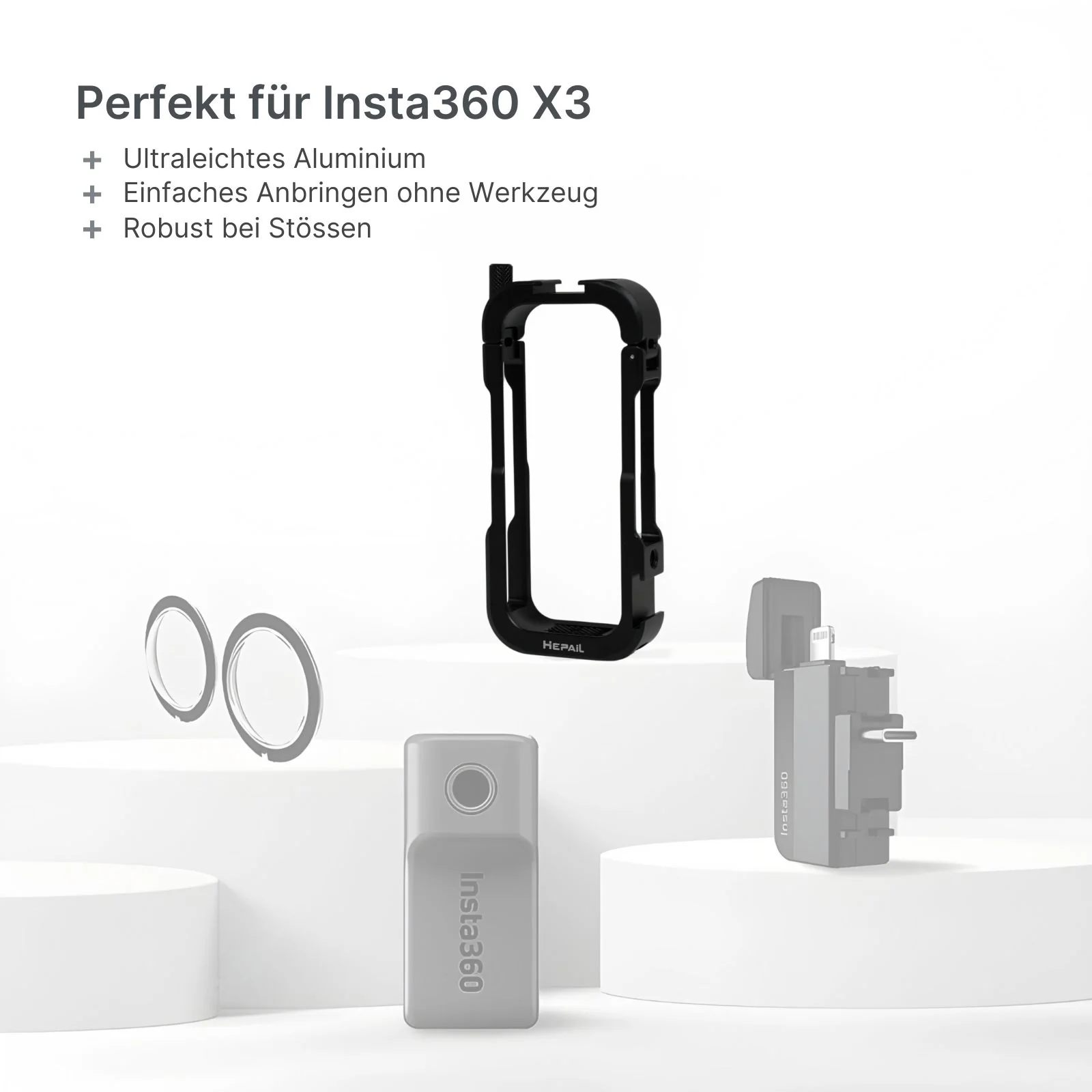 Utility Cage für Insta360 X3 Utility Frame Rahmenschutz Aluminium - Image 2