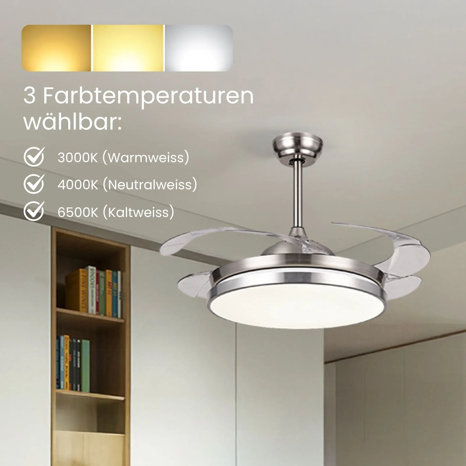 Deckenventilator Ventilator mit LED-Beleuchtung Deckengebläse - Image 3