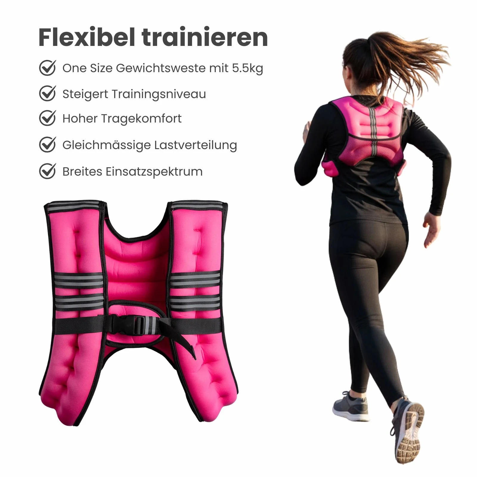 One Size Gewichtsweste 5.5kg Trainingsweste Laufweste Joggingweste - Image 2