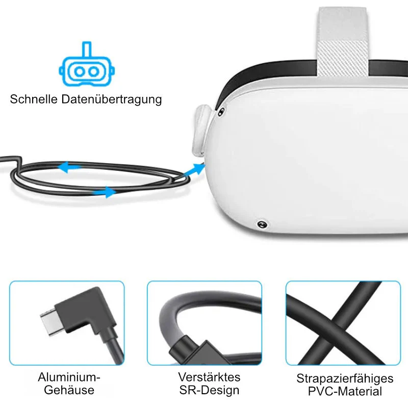 VR Brillen Kabel 5m Oculus Quest 1 + 2 Datenkabel für VR Headset - Image 3