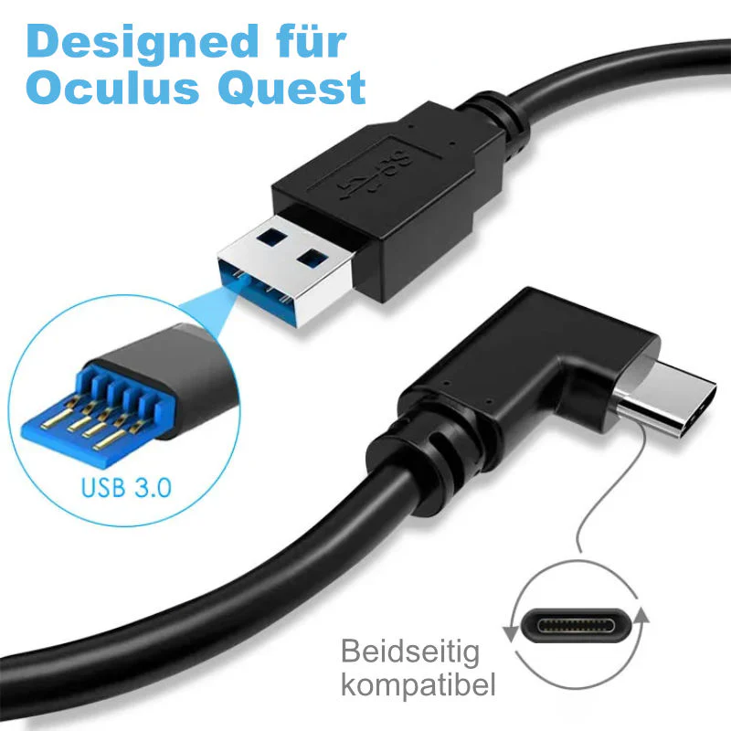 VR Brillen Kabel 5m Oculus Quest 1 + 2 Datenkabel für VR Headset - Image 4