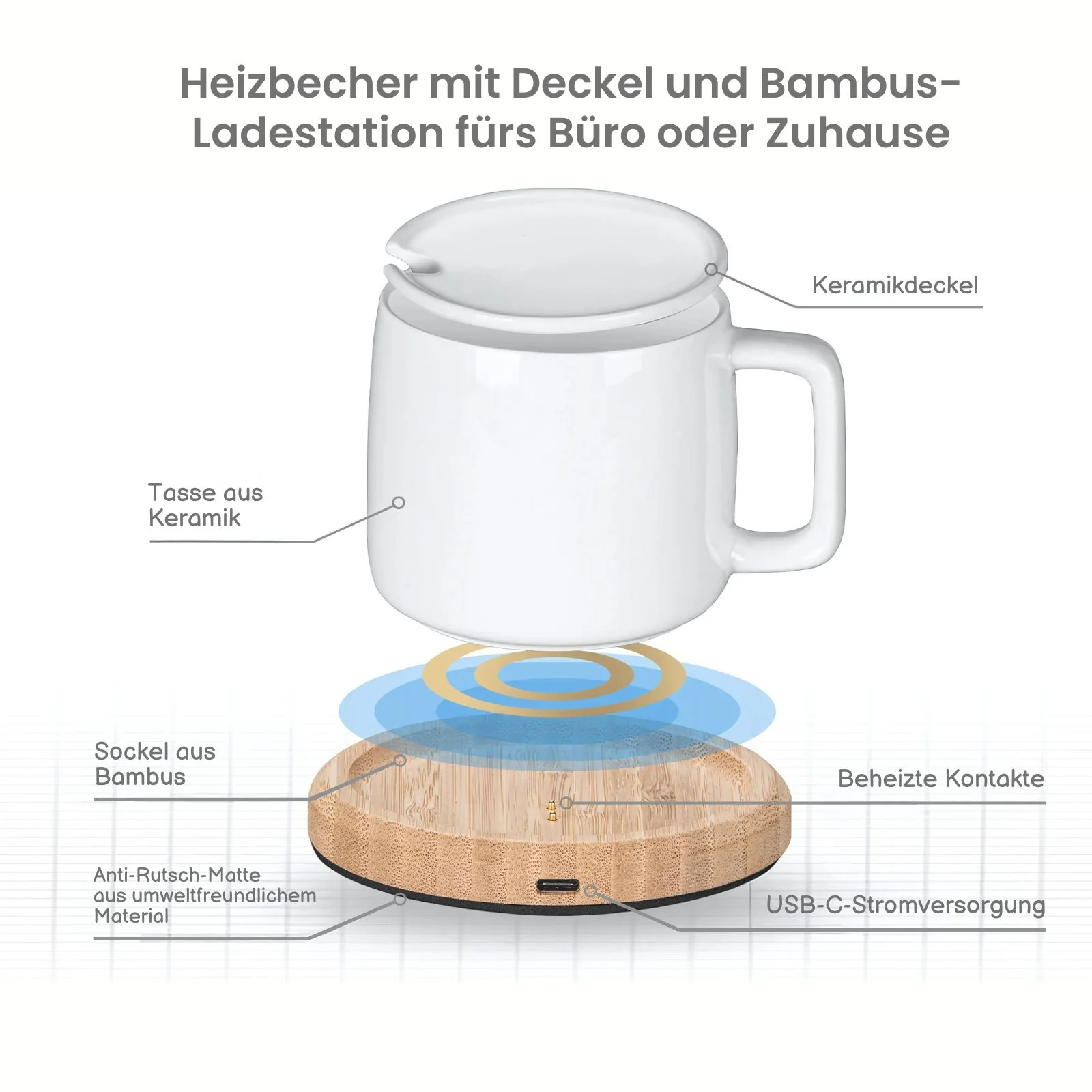 Wärmebecher USB-Thermobecher Heizbecher Becher USB-Kaffeebecher - Image 3