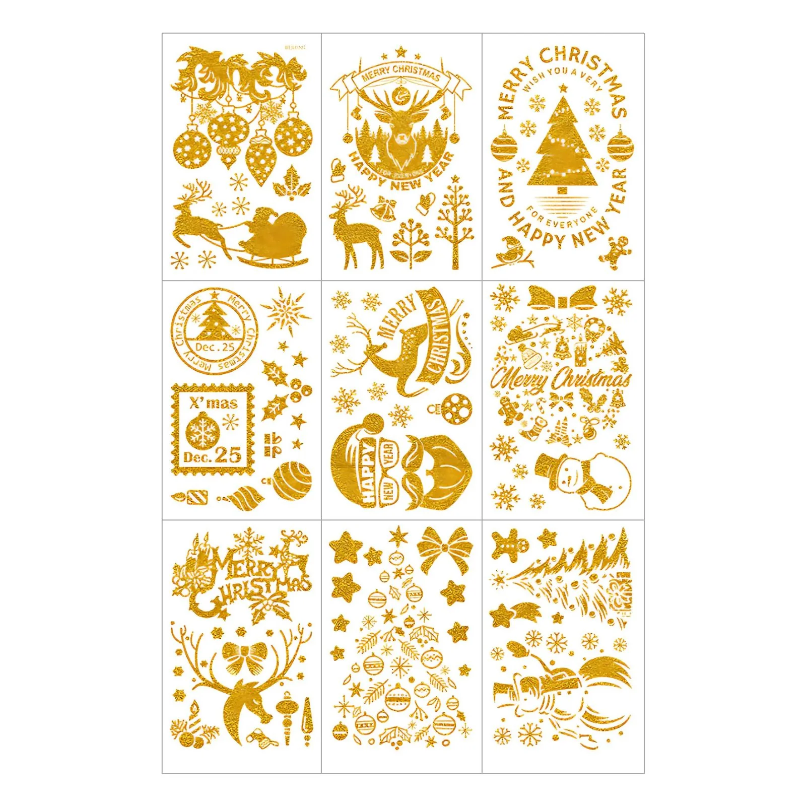 Weihnachtsaufkleber Fenstersticker Merry Christmas Happy New Year DIY Deko - Image 3