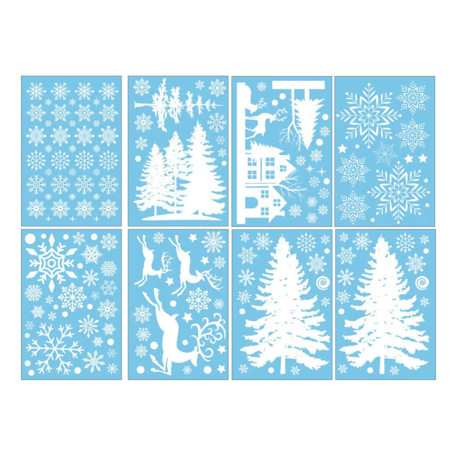 Weihnachtsaufkleber für Fenster Weihnachtssticker Schneeflocken Tannen klebbar Fensterbilder - Image 3