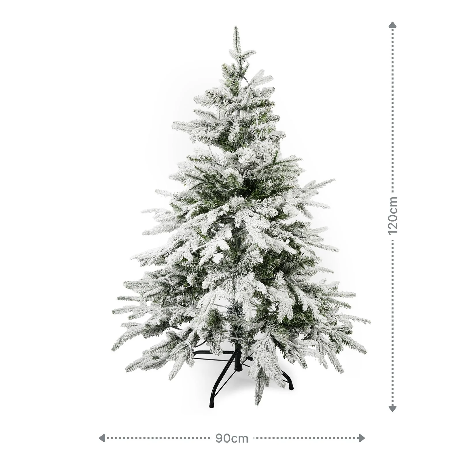 Weihnachtsbaum 120cm mit Schnee und LED Kunsttanne Christbaum Tanne - Image 8