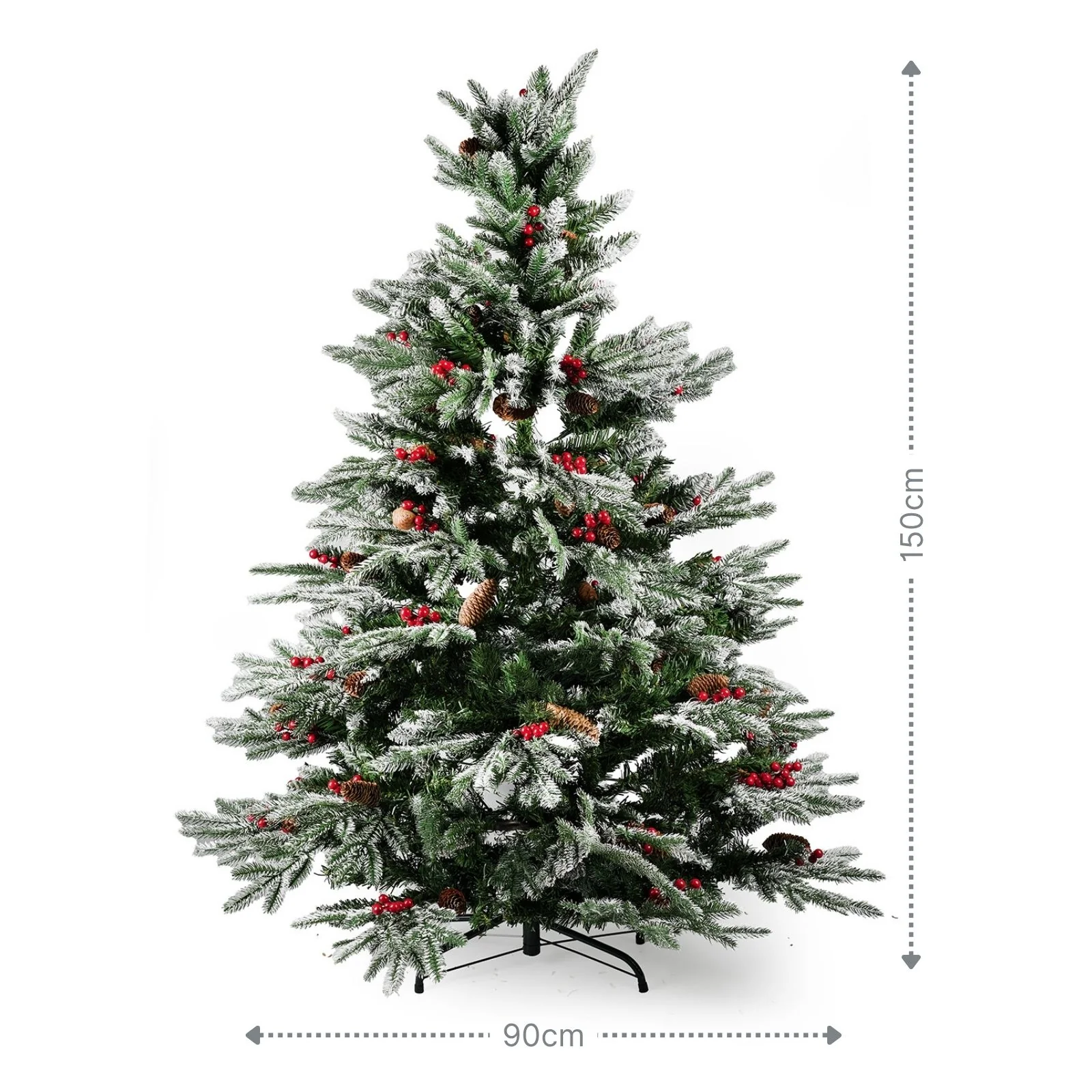Weihnachtsbaum 150cm mit Schnee Christbaum Kunsttanne Tannenbaum - Image 7