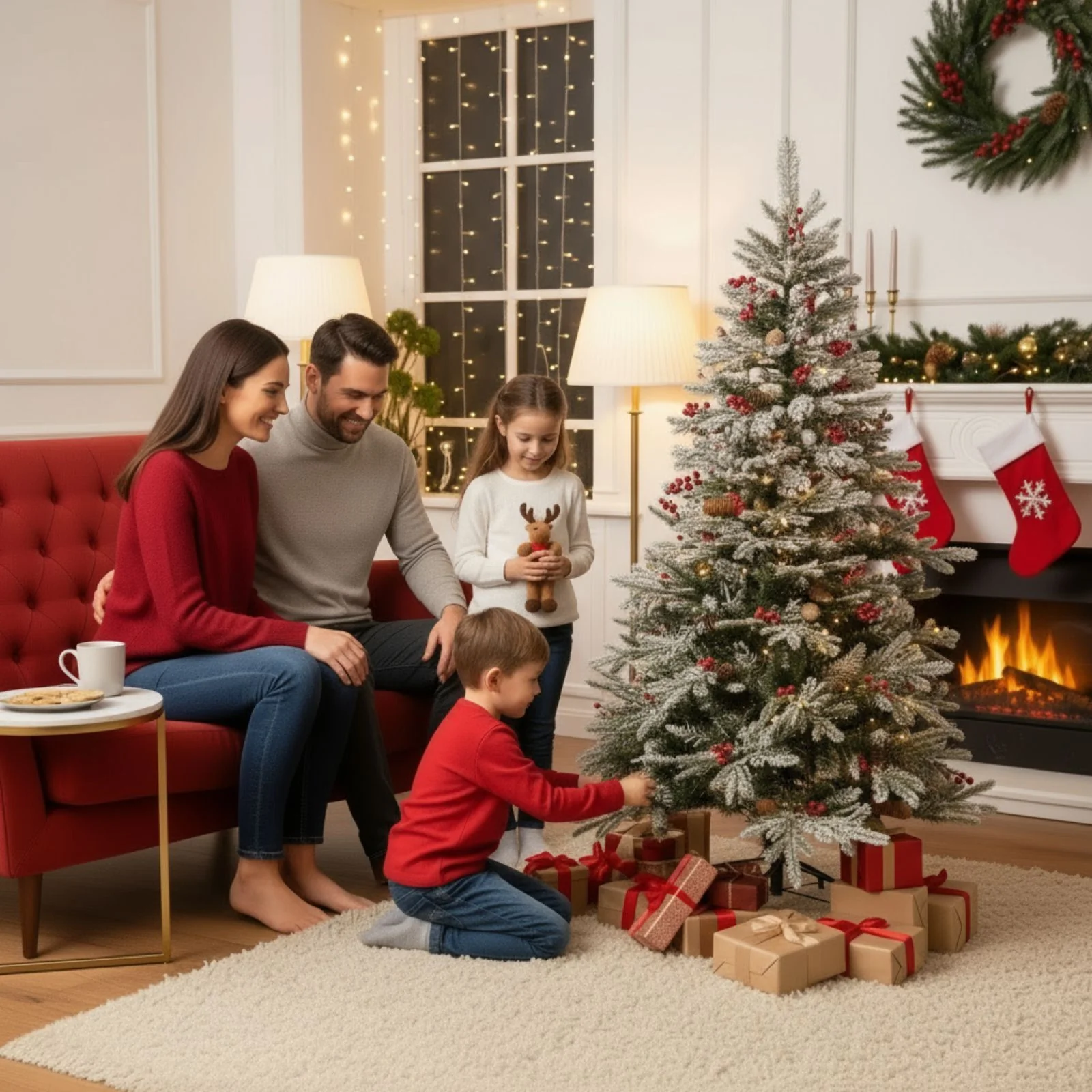 Weihnachtsbaum 150cm mit Schnee Christbaum Kunsttanne Tannenbaum - Image 8