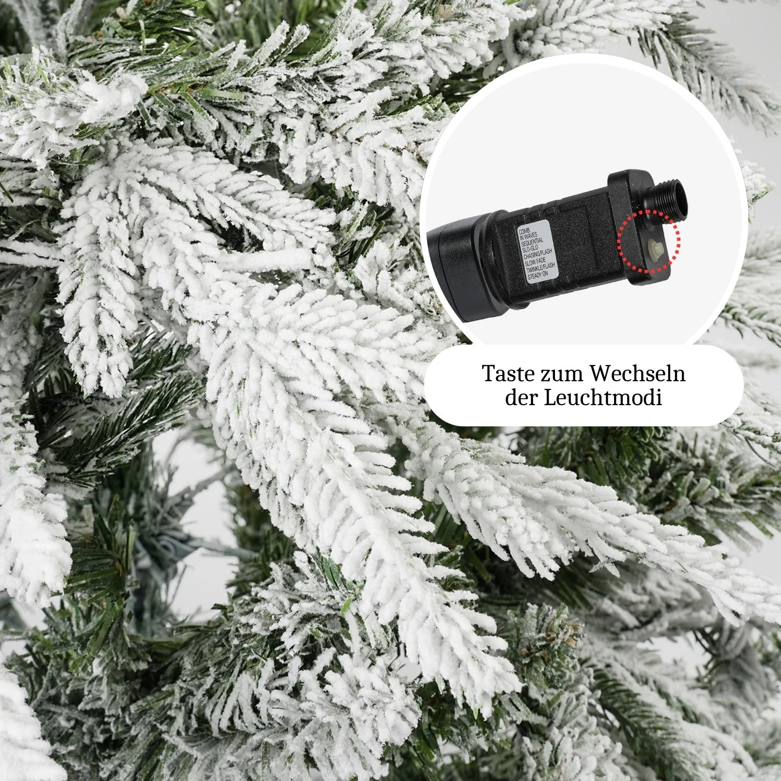 Weihnachtsbaum 210cm mit Schnee und LED Kunsttanne Tanne Christbaum - Image 4