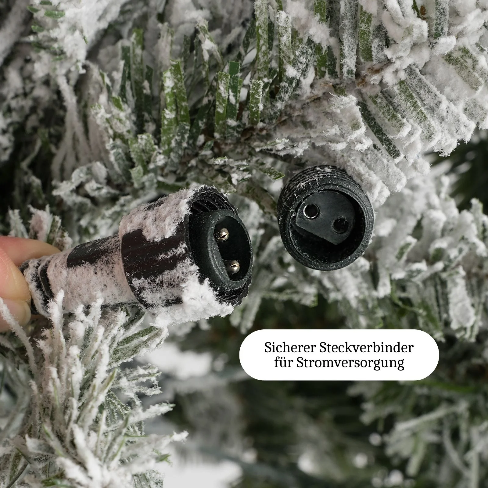 Weihnachtsbaum 210cm mit Schnee und LED Kunsttanne Tanne Christbaum - Image 5