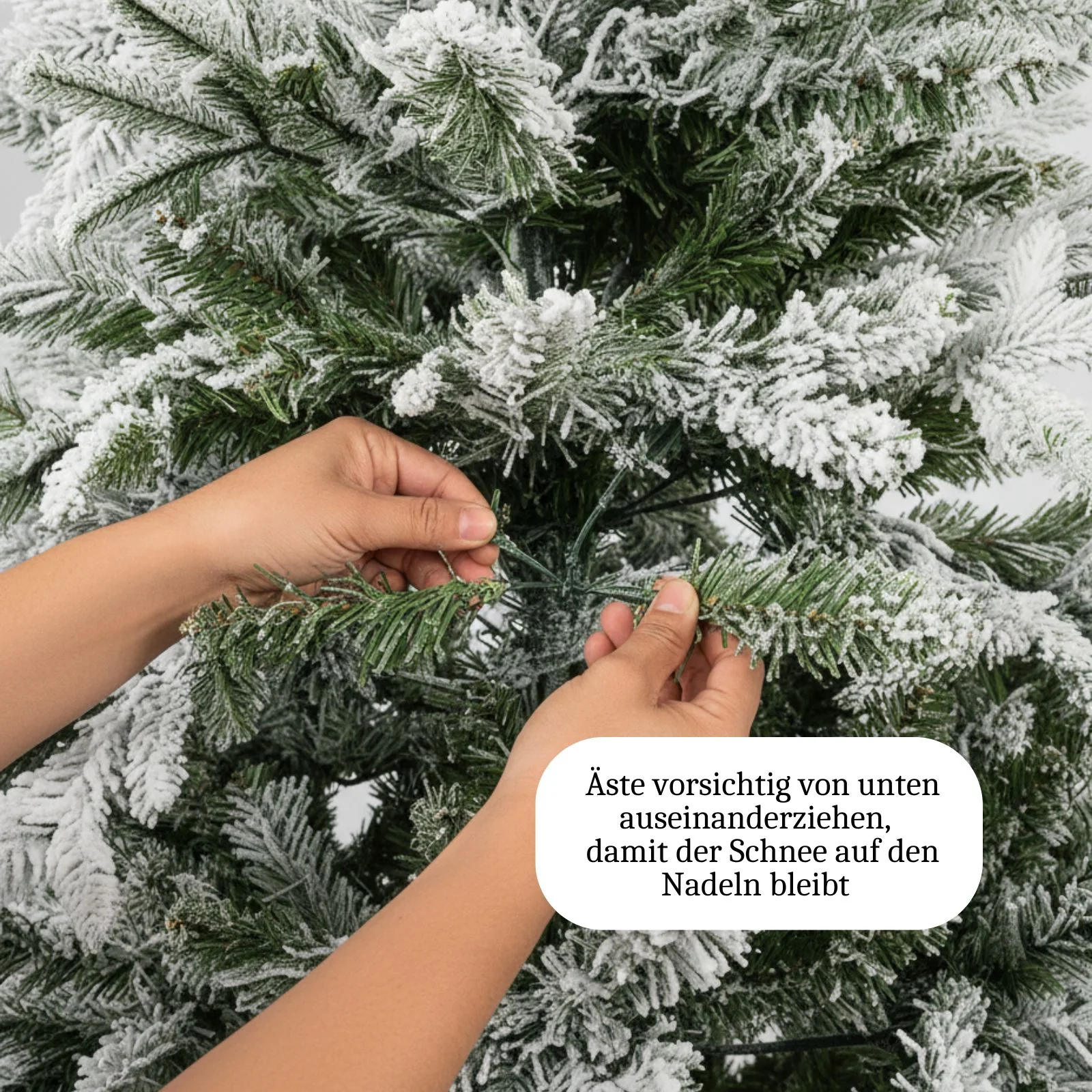 Weihnachtsbaum 210cm mit Schnee und LED Kunsttanne Tanne Christbaum - Image 6