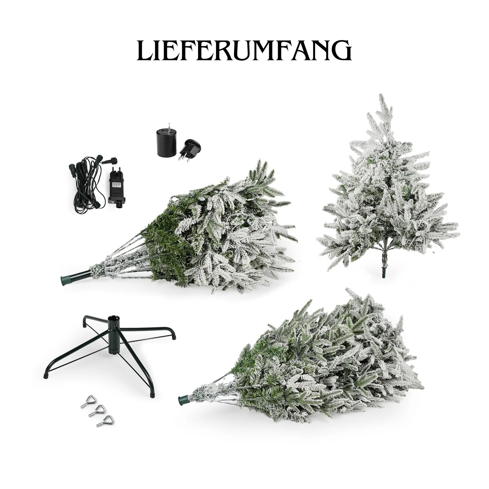 Weihnachtsbaum 210cm mit Schnee und LED Kunsttanne Tanne Christbaum - Image 7