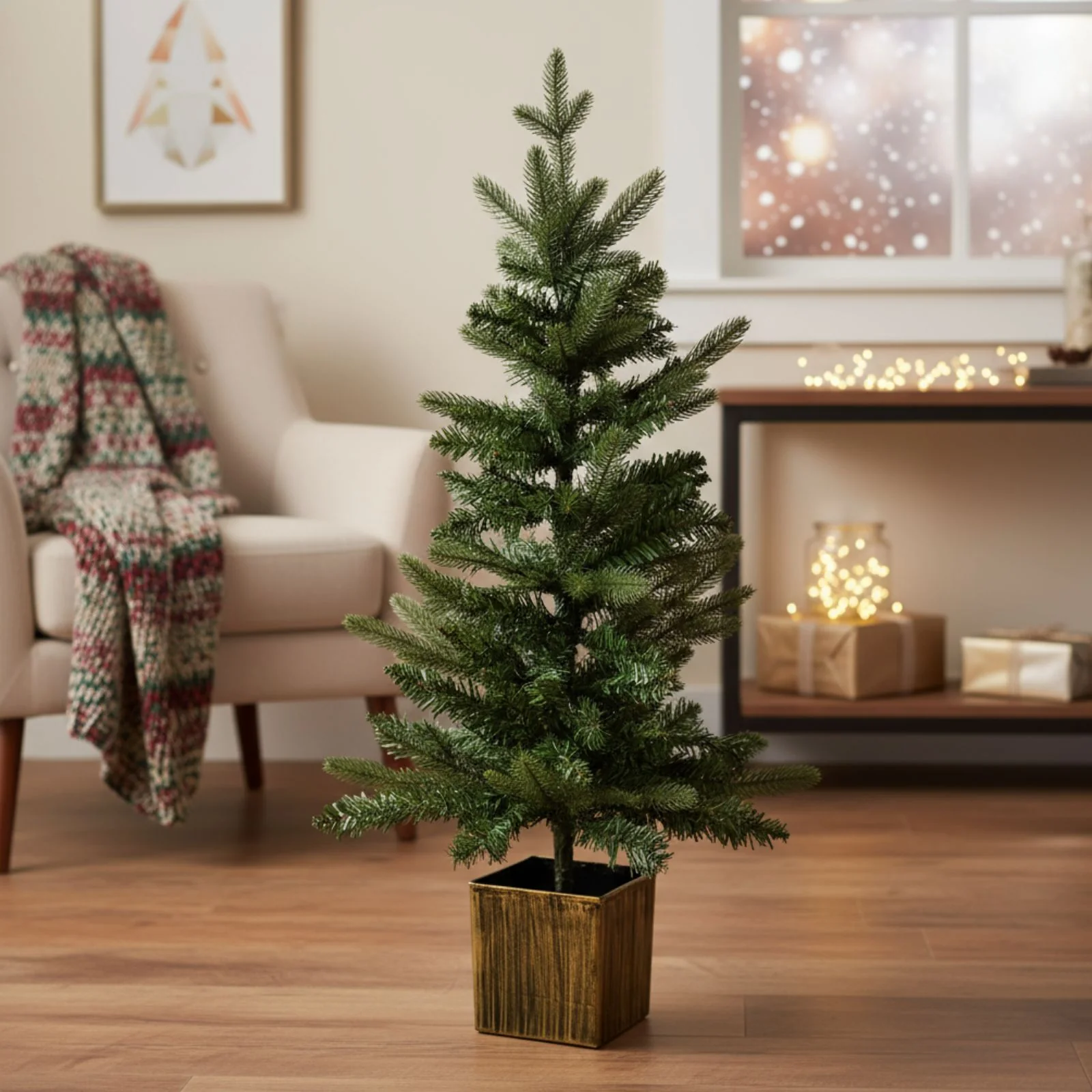 Weihnachtsbaum 90cm mit Topf Tisch-Christbaum Kunsttannenbaum - Image 6