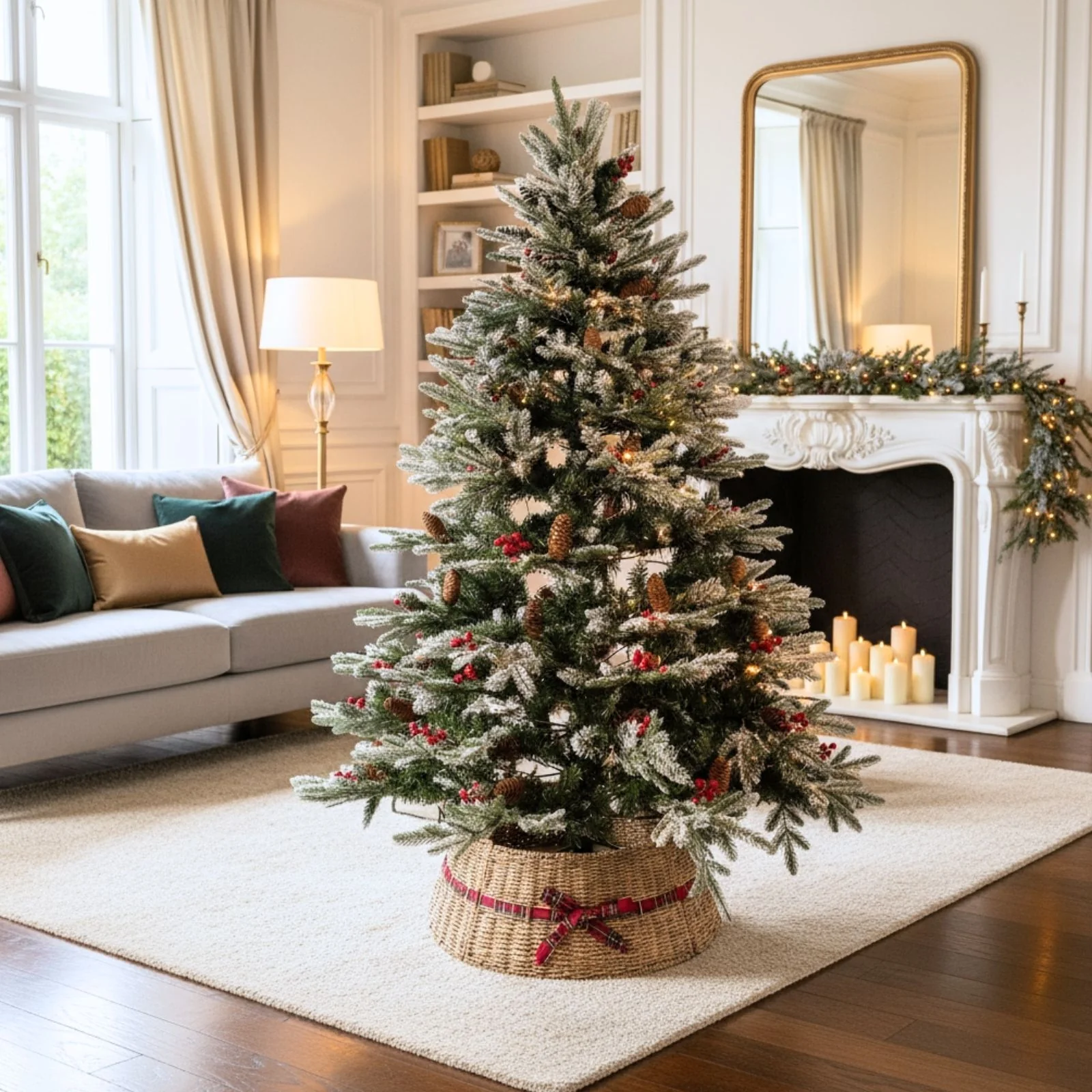 Weihnachtsbaumkorb Tannenbaum-Kragen Flechtkorb Christbaum-Rock - Image 2