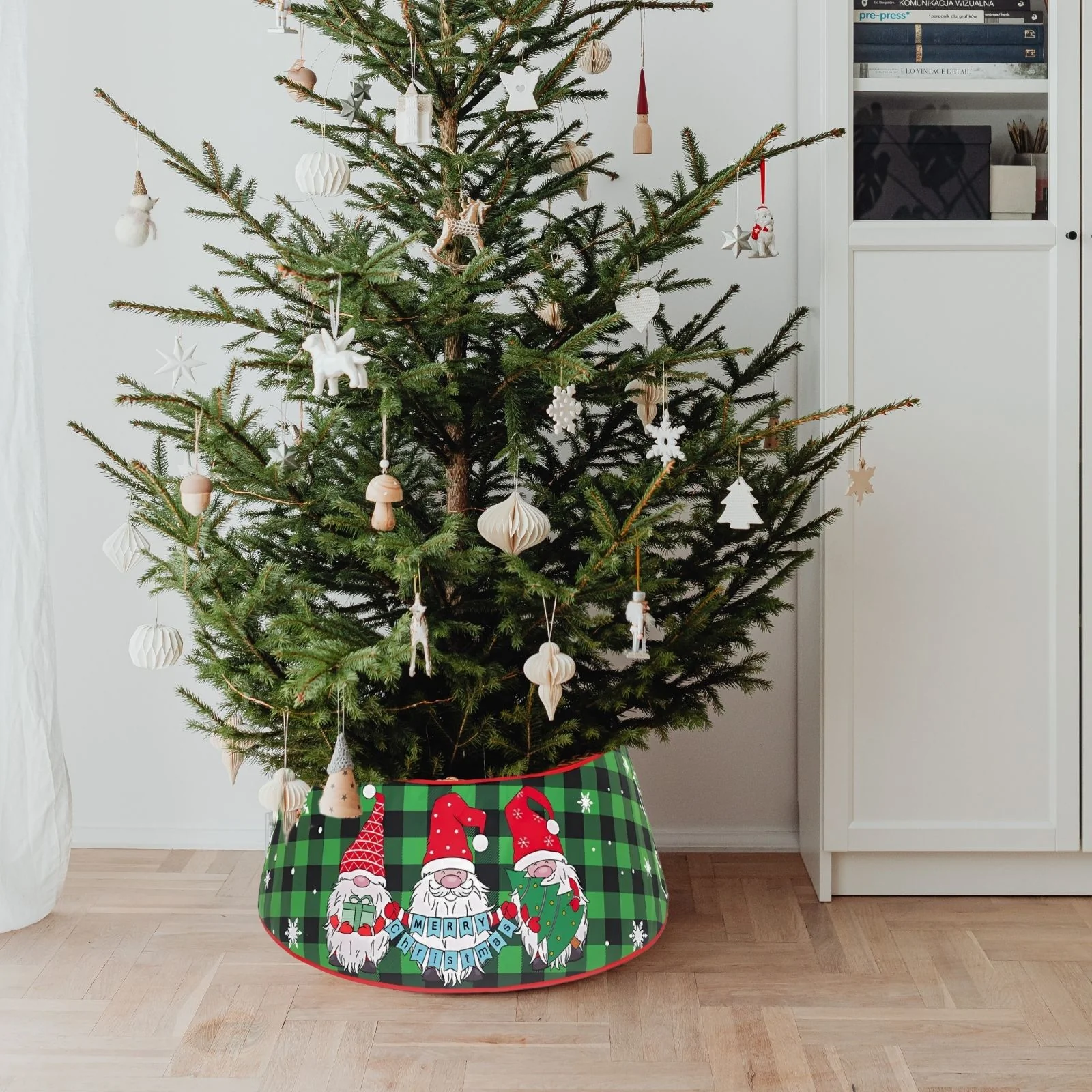 Christbaumständer-Kragen mit Weihnachtsmann-Motiv Weihnachtsbaumrock Baumständer-Verkleidung - Image 3
