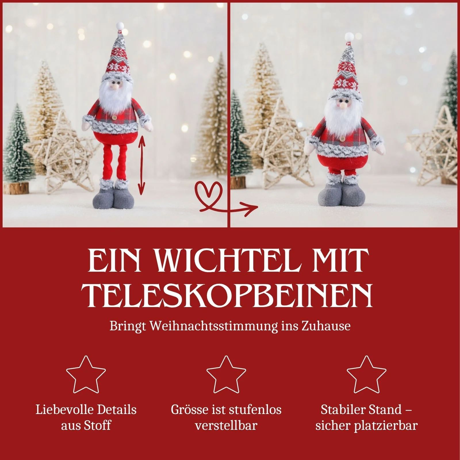 Weihnachtsmannfigur Deko-Weihnachtsmann Stehfigur Weihnachtsmann - Image 3