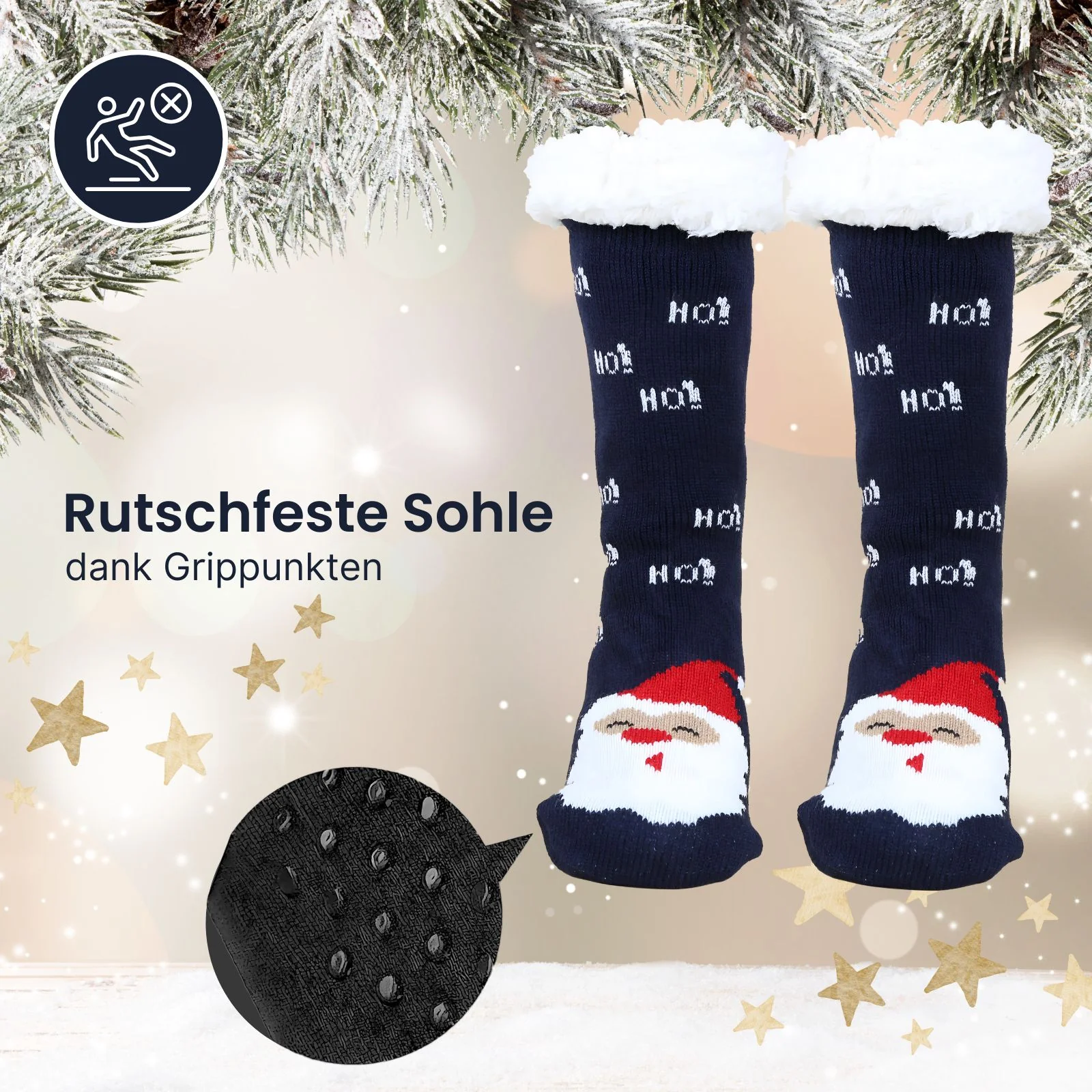 Weihnachtssocken Gr. 36-41 Fuzzy-Socken Kuschelsocken Wintersocken - Image 3
